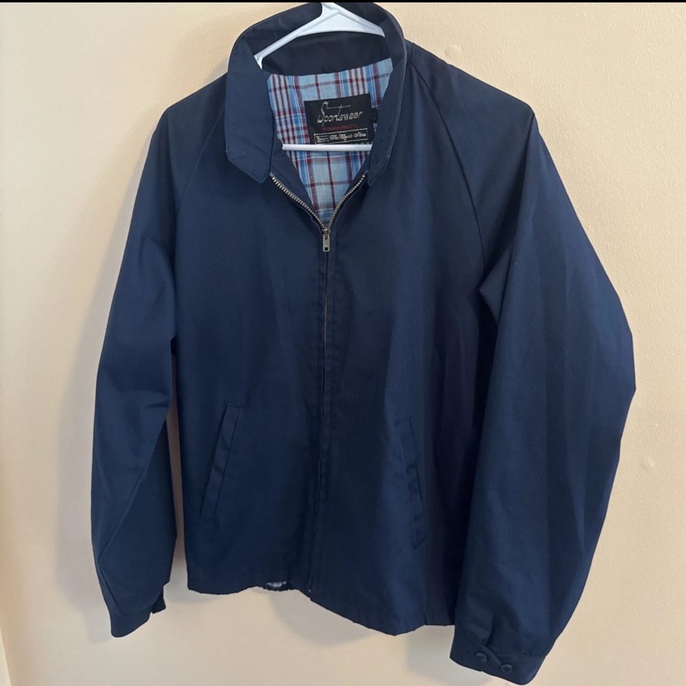 Vintage Sears The Men's Sportswear Jacket Size 40 Blue Zip Up
